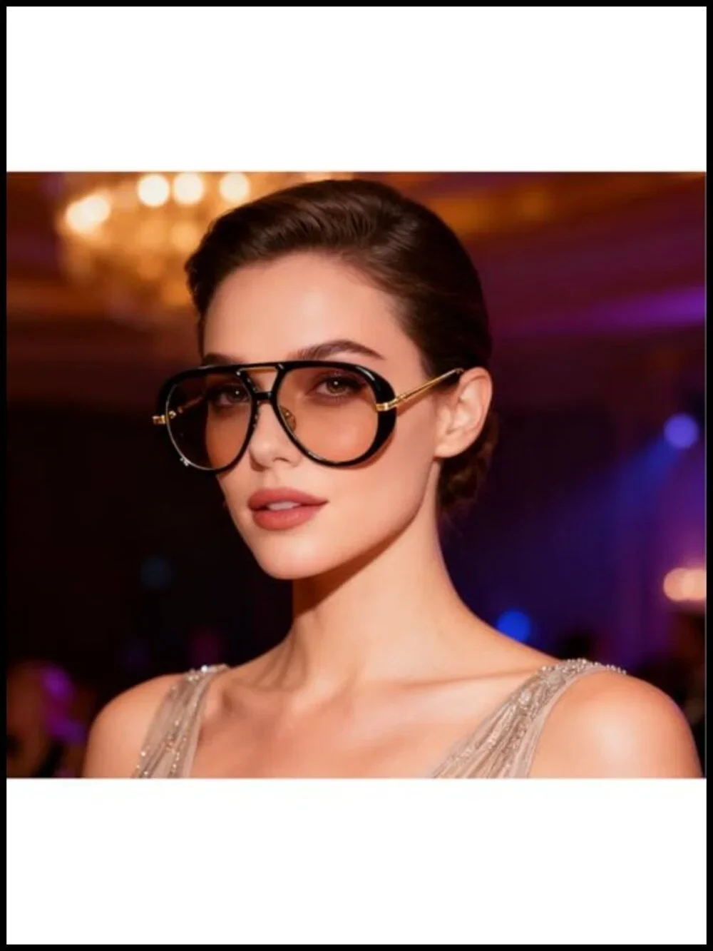 Oversized Pilot Sunglasses Retro Metal Frame UV400 Protection Unisex